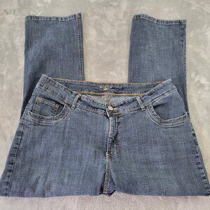 Riders by Lee Women's 20WP Dark Blue Jeans Straight Leg Elastic Waist SL76E